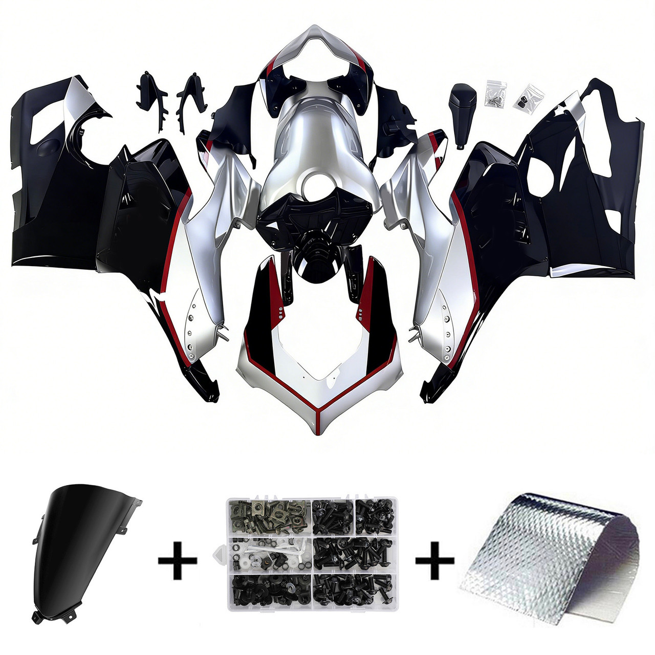 Ducati 20-21 Panigale V4 V4S & 21-22 Panigale V4SP & 19-22 Panigale V4R Carbon Fiber Black Grey White Fairing Kit