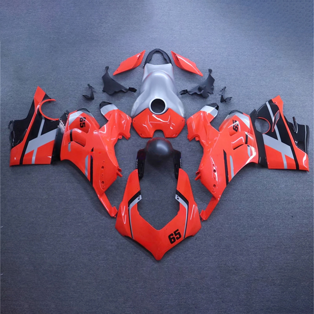 Ducati Panigale 20-21 V4 V4S & 21-22 V4SP & 19-22 V4R Black Silver Grey Red Fairing Kit