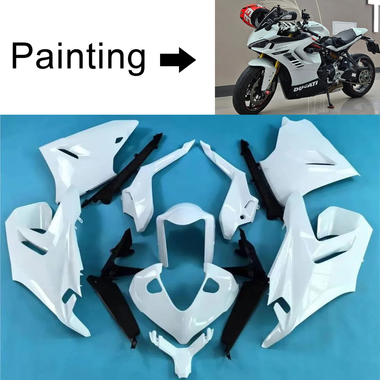 2021-2024 Ducati Supersport 950 / 950S Black White Fairing Kit