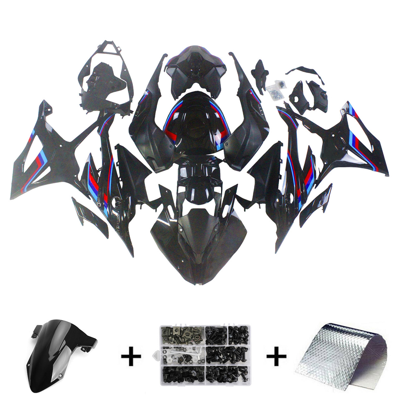 2023-2024 BMW S1000RR Grey Black White Fairing Kit