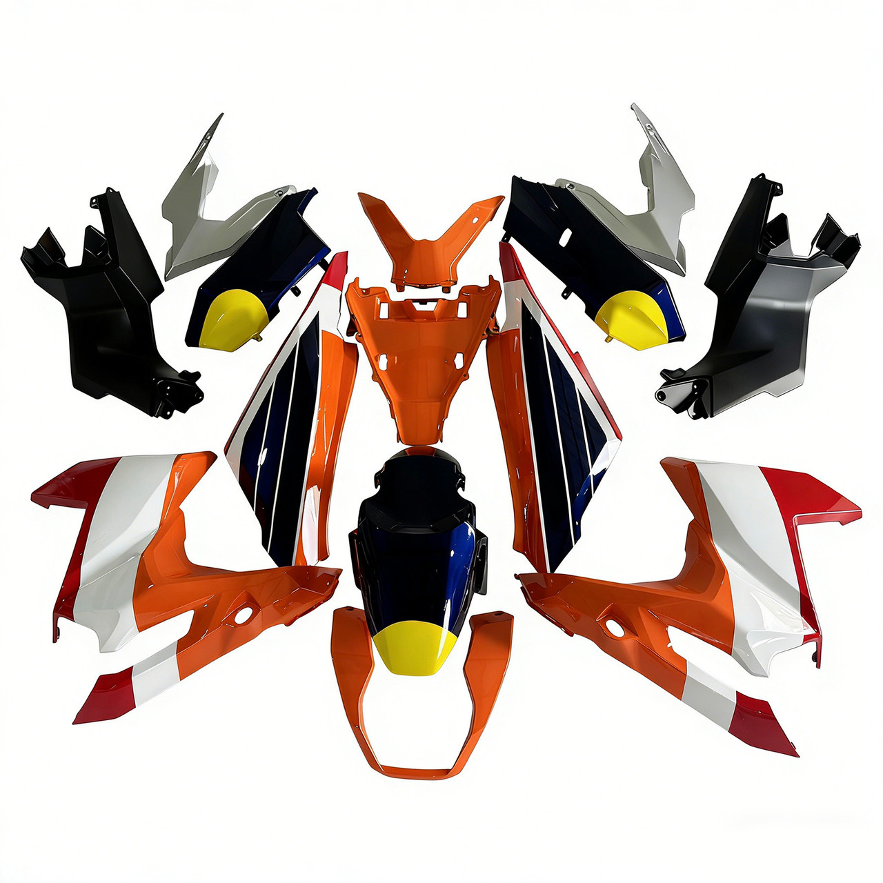 2022-2024 Honda ADV160 Black White Orange Fairing Kit