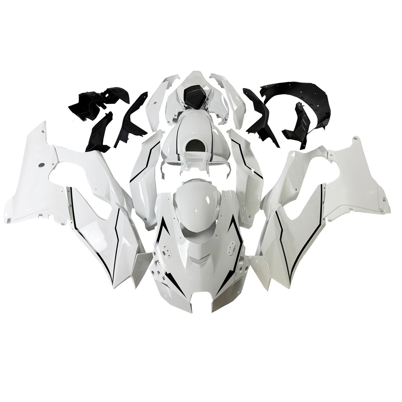 2021-2025 Kawasaki ZX 10RR ZX 10R Black White Fairing Kit