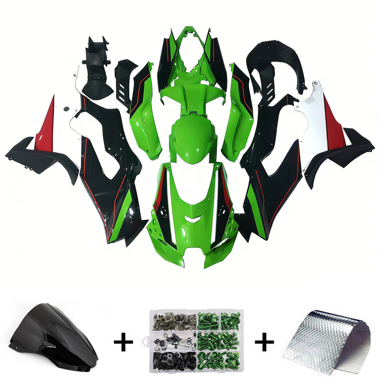 2021-2025 Kawasaki ZX 10RR ZX 10R Black White Green Red Fairing Kit