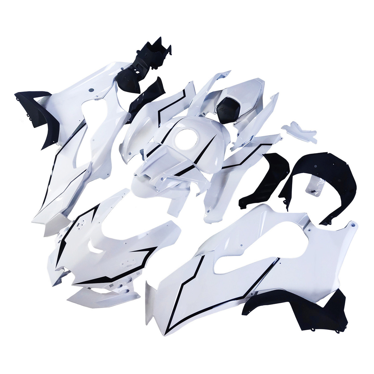 2021-2025 Kawasaki ZX 10RR ZX 10R Glossy Black White Fairing Kit