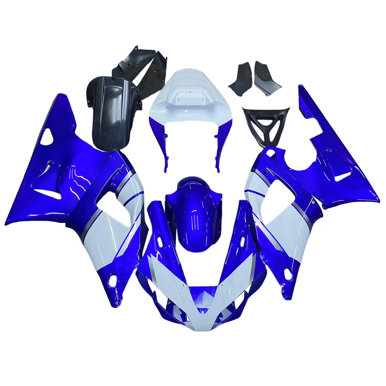 2000-2001 Yamaha YZF 1000 R1 Black White Blue Fairing Kit