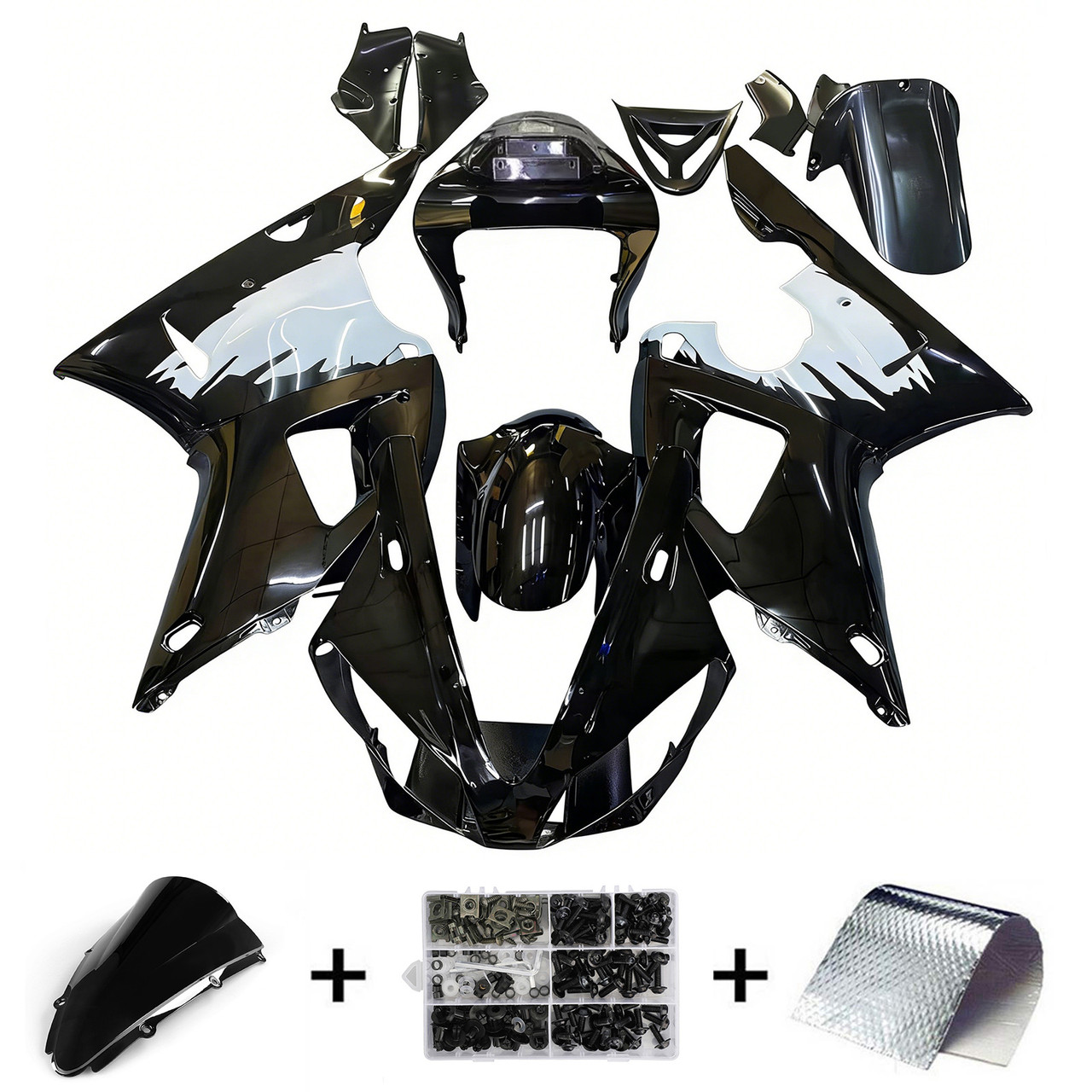 2000-2001 Yamaha YZF 1000 R1 White Black Fairing Kit 1