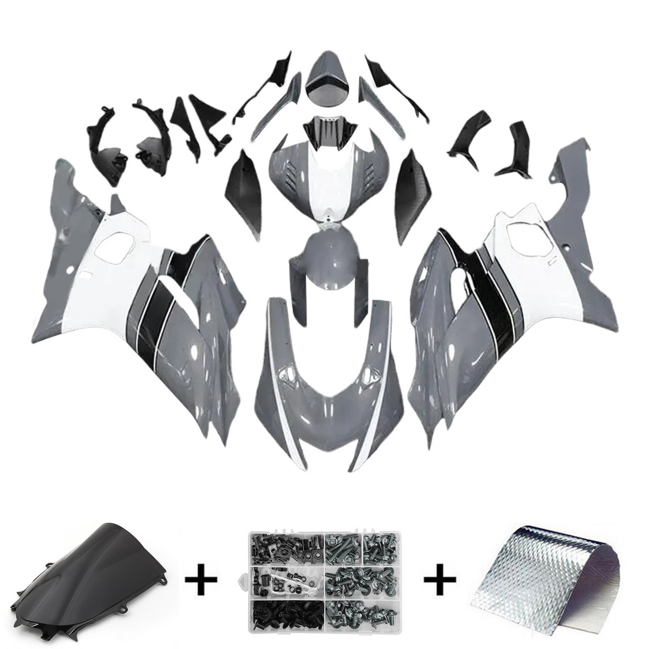 2017-2023 Yamaha YZF R6 Grey Black Fairing Kit
