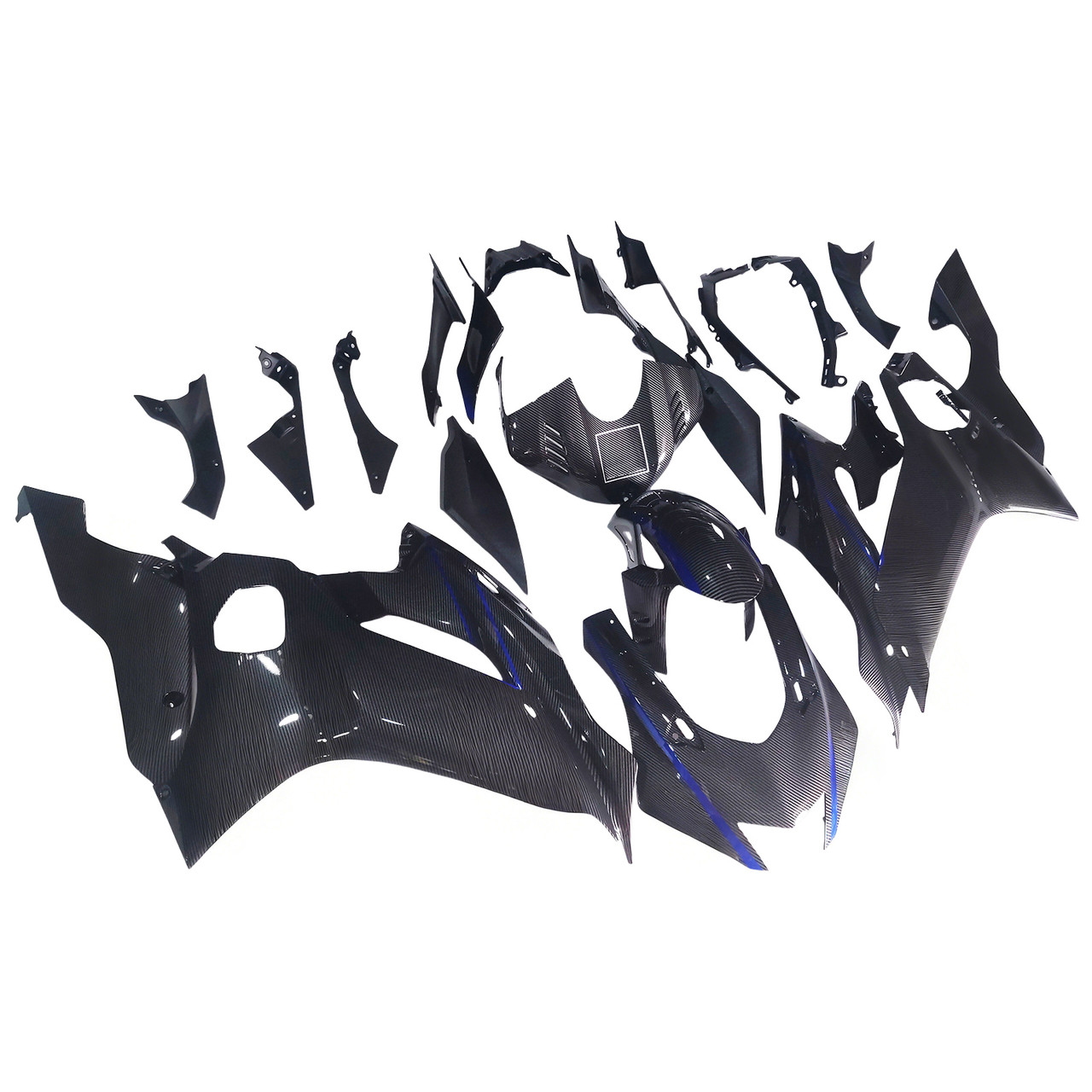 2017-2023 Yamaha YZF R6 Carbon Fiber Black Grey Blue Fairing Kit