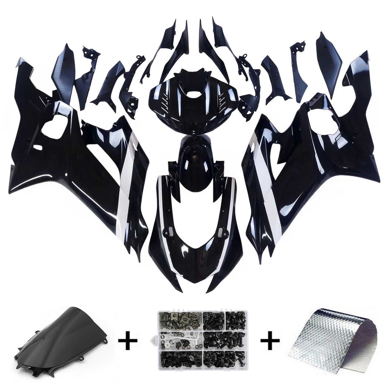 2017-2023 Yamaha YZF R6 White Black Fairing Kit