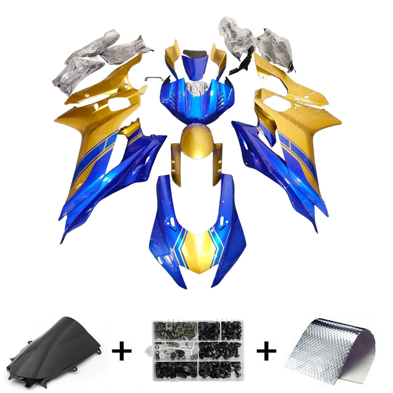 2017-2023 Yamaha YZF R6 Gold Blue Fairing Kit