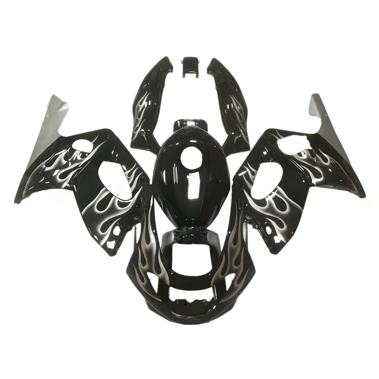 1996-2007 Yamaha YZF 600R Thundercat Glossy Black White Fairing Kit