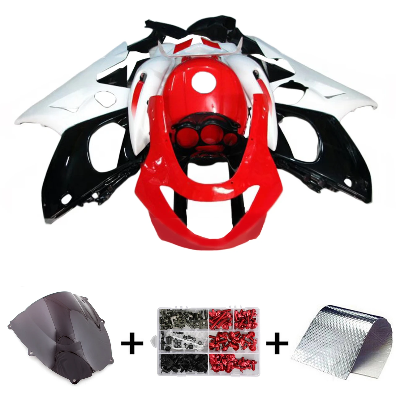 1996-2007 Yamaha YZF 600R Thundercat Black Red White Fairing Kit