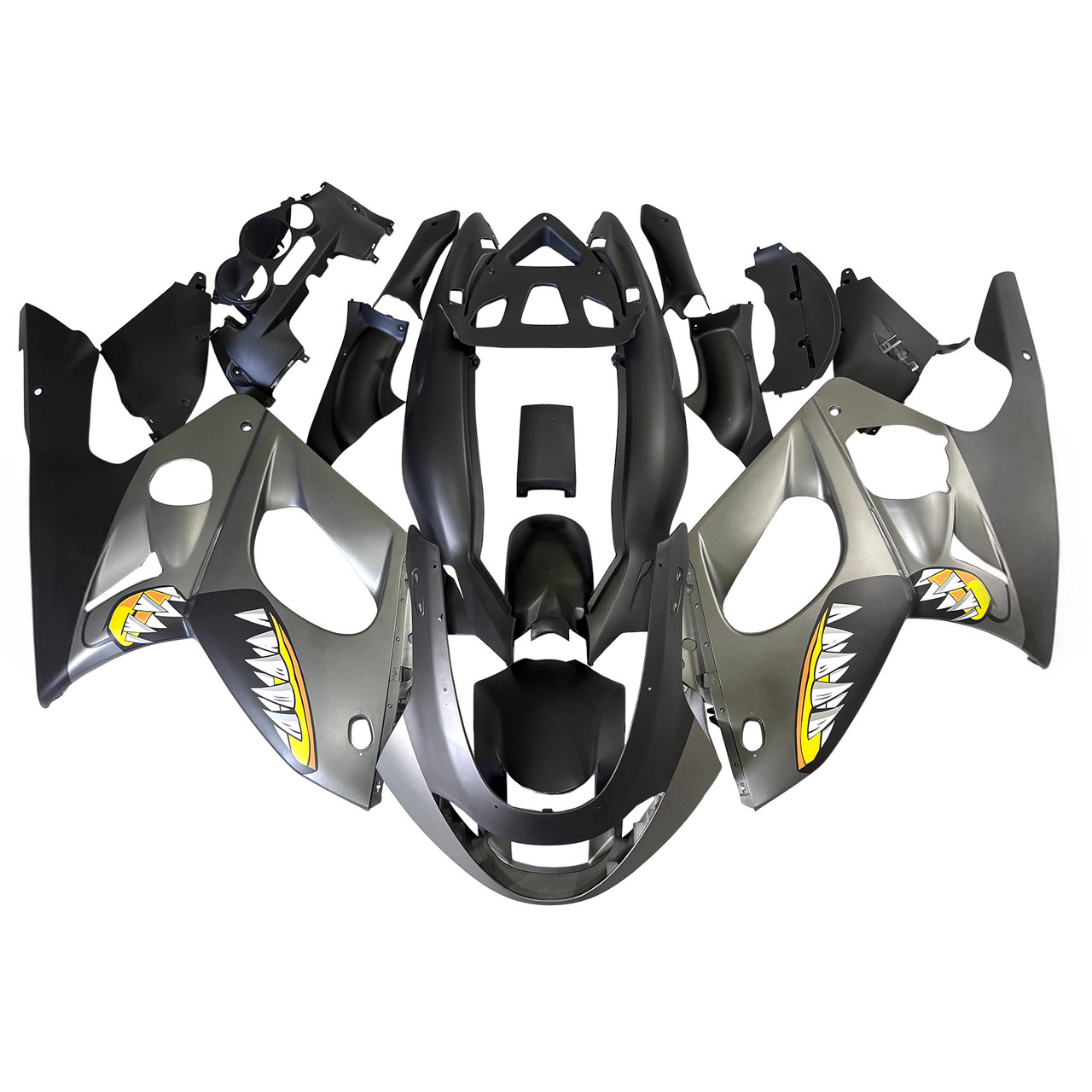 1996-2007 Yamaha YZF 600R Thundercat Matte Grey Black Fairing Kit