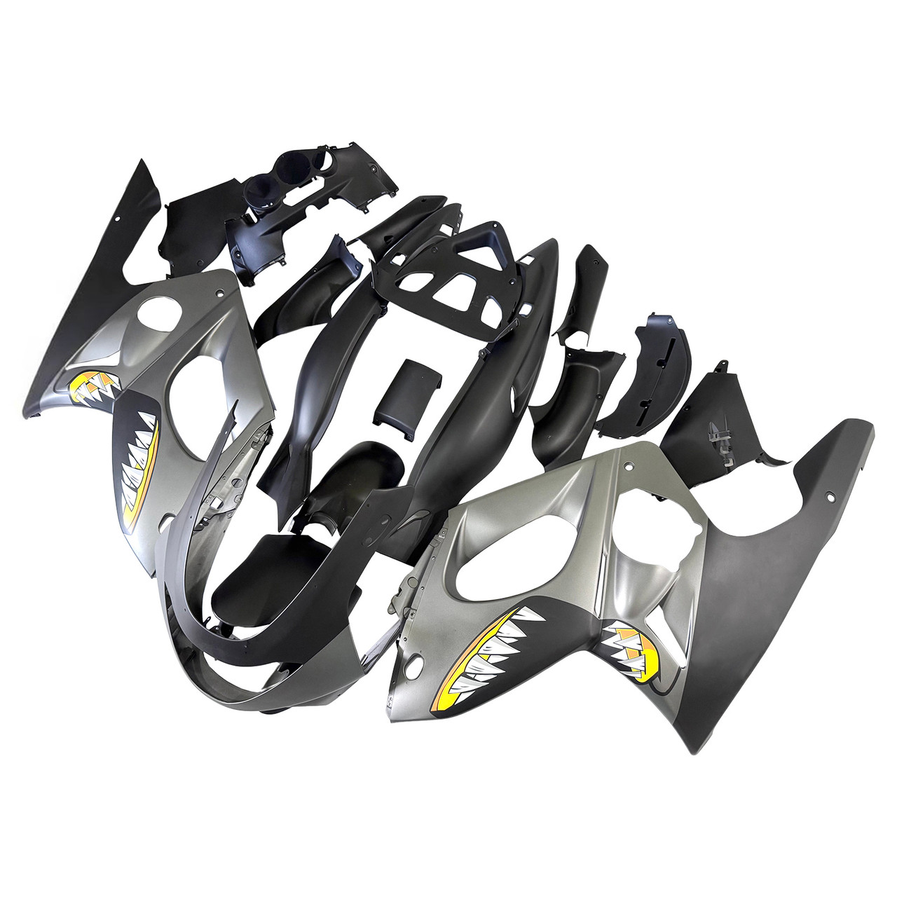 1996-2007 Yamaha YZF 600R Thundercat Matte Grey Black Fairing Kit