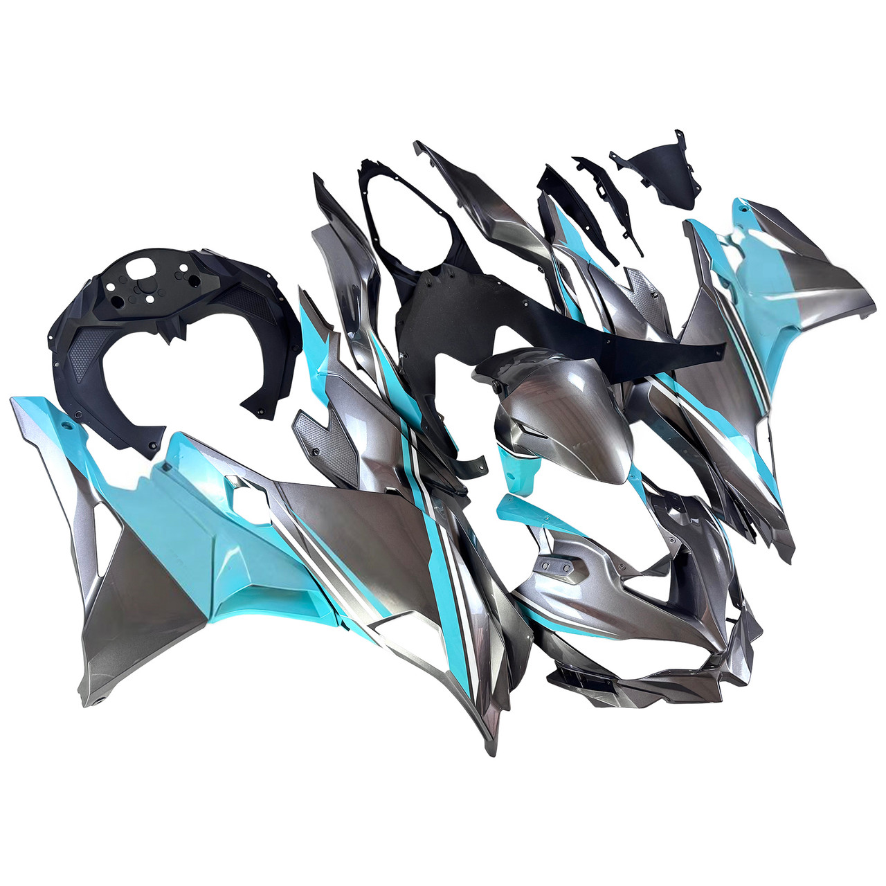 2019-2025 Ninja ZX-25R ZX-4R ZX-4RR Kawasaki Grey&Blue/Green Fairing Kit
