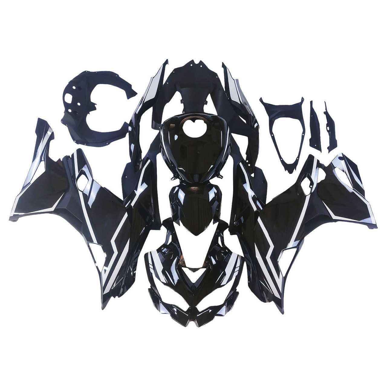 2019-2025 Ninja ZX-25R ZX-4R ZX-4RR Kawasaki Black&White Stripes Fairing Kit
