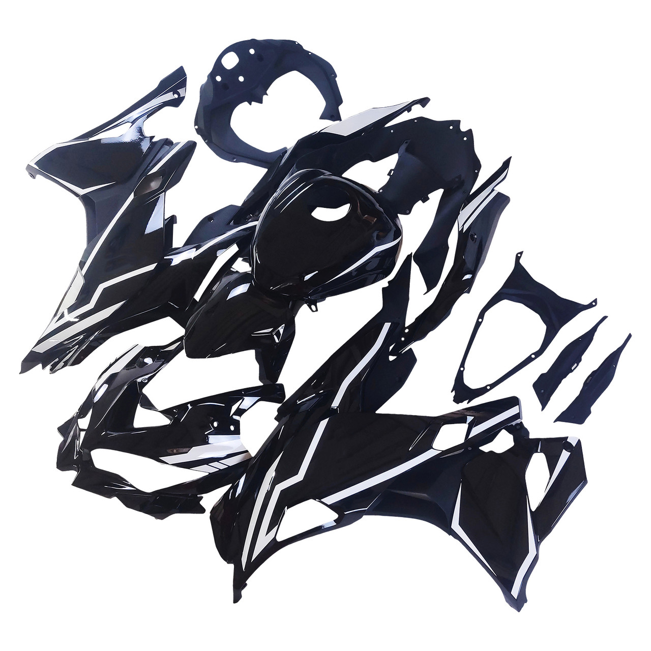 2019-2025 Ninja ZX-25R ZX-4R ZX-4RR Kawasaki Black&White Stripes Fairing Kit