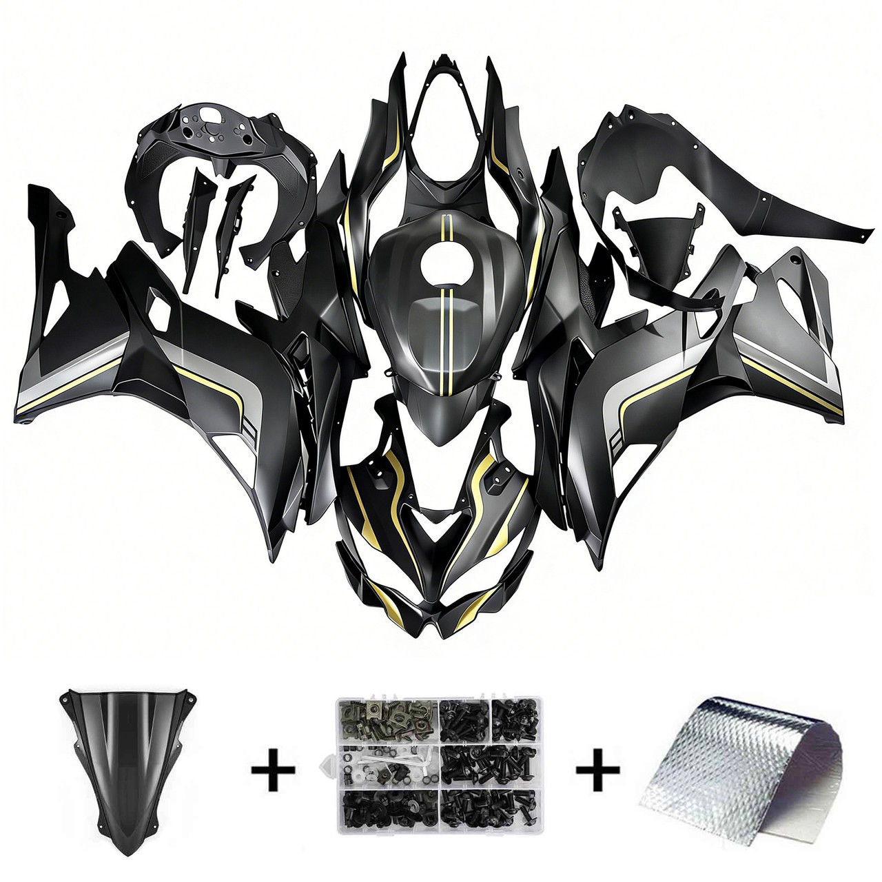 2019-2025 Ninja ZX-25R ZX-4R ZX-4RR Kawasaki Black&Gold Stripes