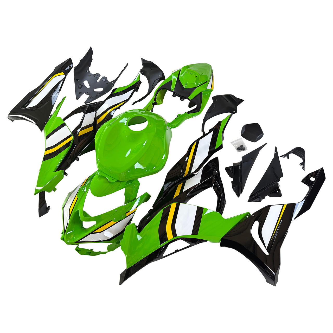 2024-2025 Kawasaki ZX6R Green White Black Fairing Kit