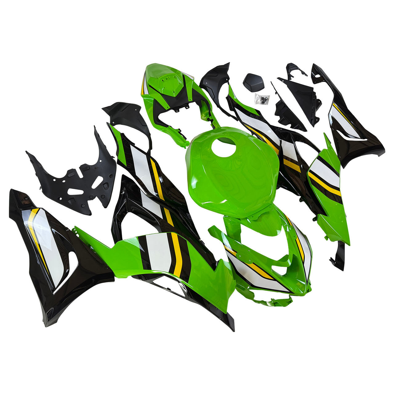 2024-2025 Kawasaki ZX6R Green White Black Fairing Kit