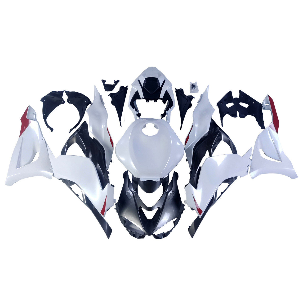 Do white+ 6本セット 2024-2025 Kawasaki ZX6R Pearl White Fairing Kit - Mad Hornets