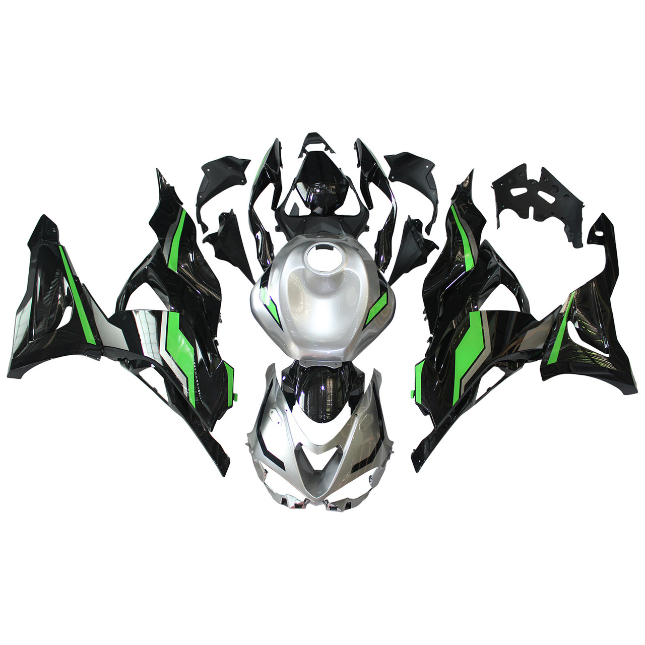 2024-2025 Kawasaki ZX6R Black Grey Green Fairing Kit