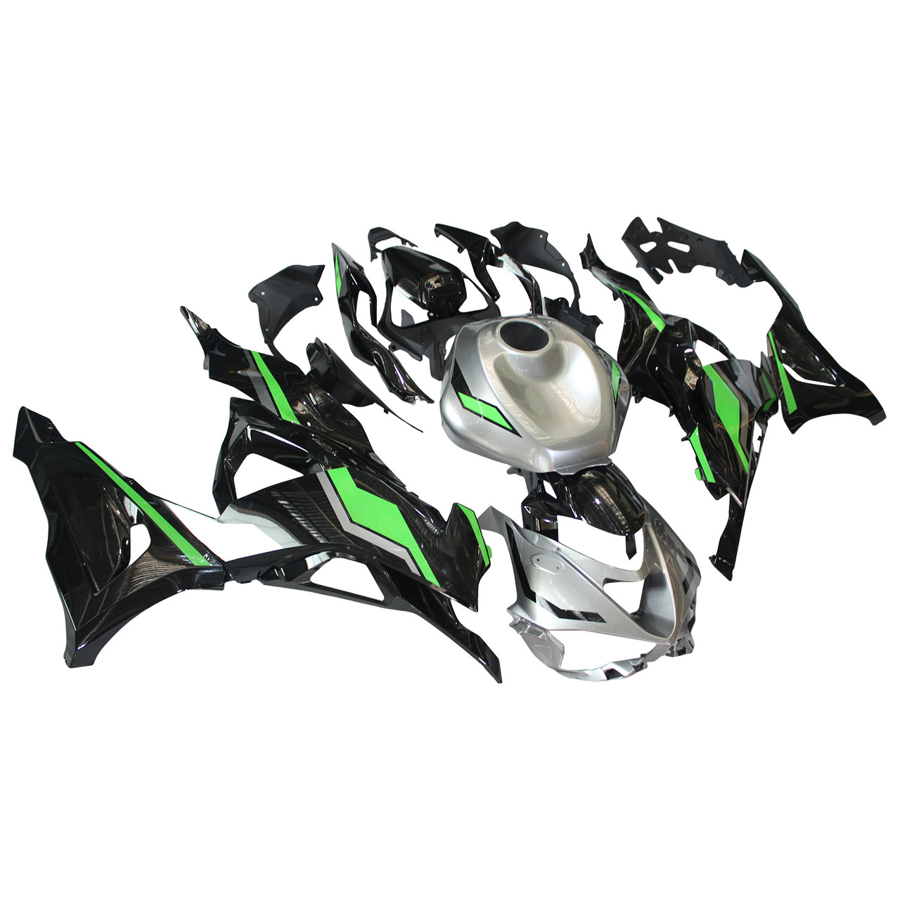 2024-2025 Kawasaki ZX6R Black Grey Green Fairing Kit