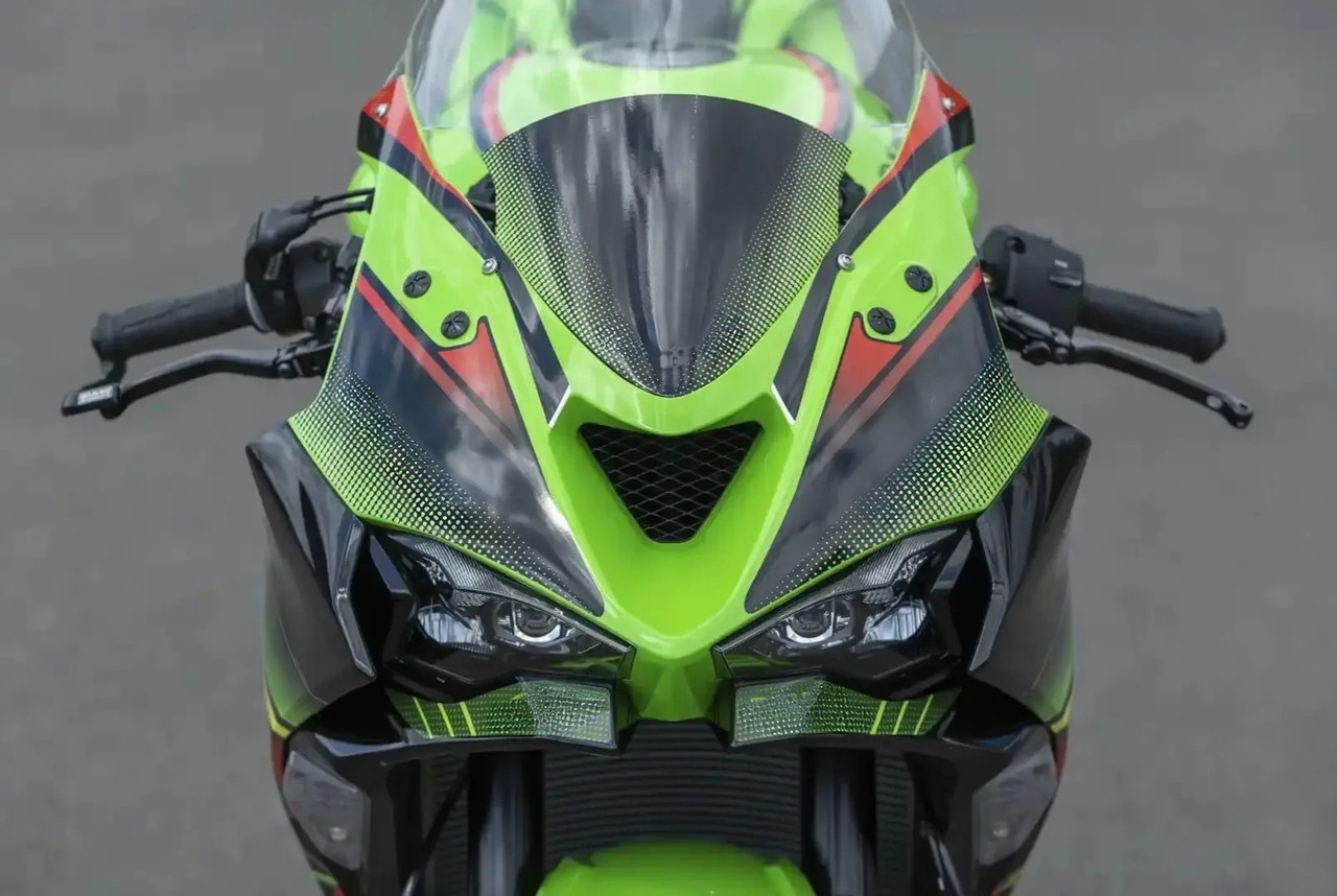2024-2025 Kawasaki ZX6R Black Green Red Fairing Kit - Mad Hornets