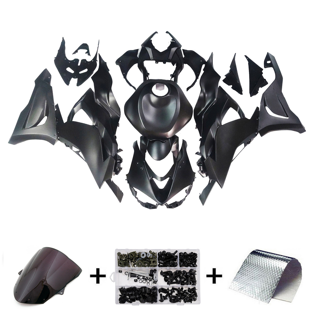 2024-2025 Kawasaki ZX6R Matte Black Fairing Kit - Mad Hornets