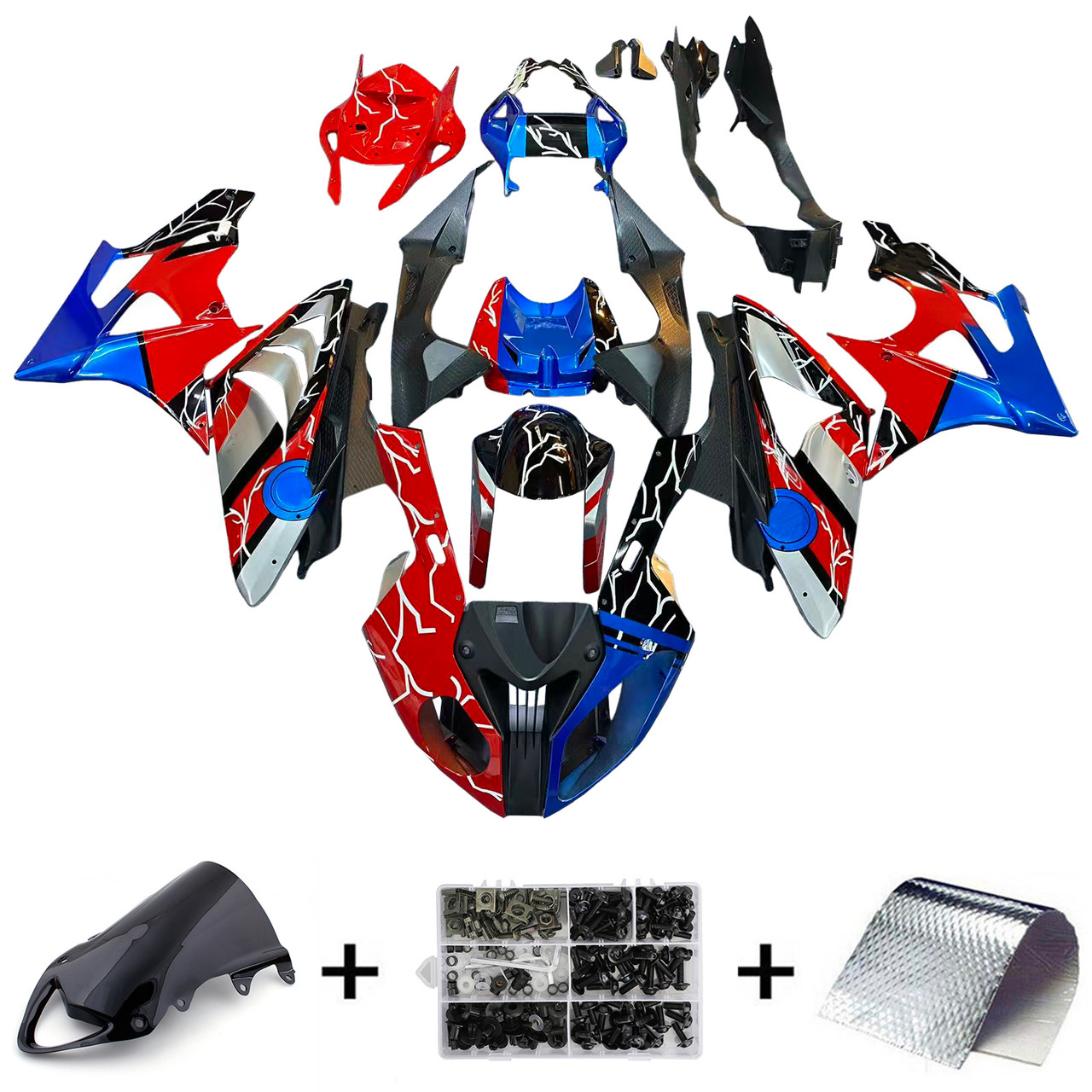 2009-2014 BMW S1000RR Black Red Blue Silver Fairing Kit