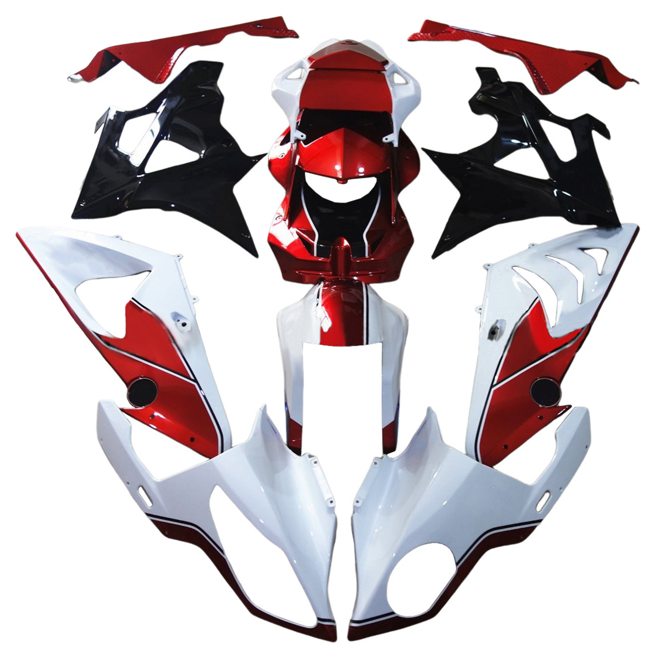 2009-2014 BMW S1000RR Gloosy White Black Red Fairing Kit