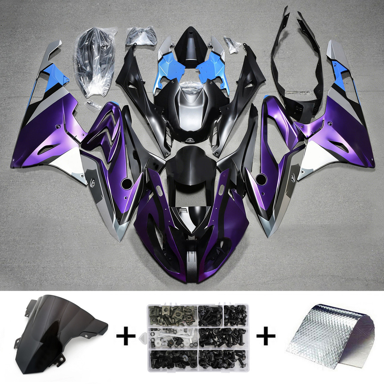 2015-2016 BMW S1000RR Black Purple Fairing Kit