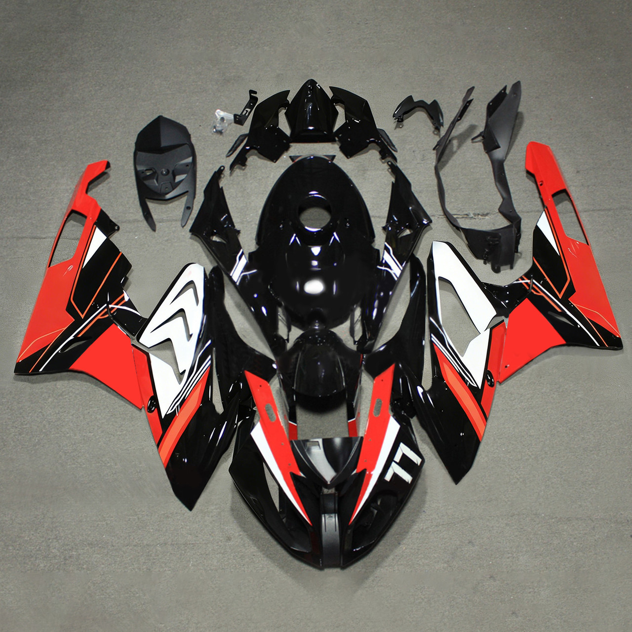 2015-2016 BMW S1000RR Glossy Black Red White Fairing Kit