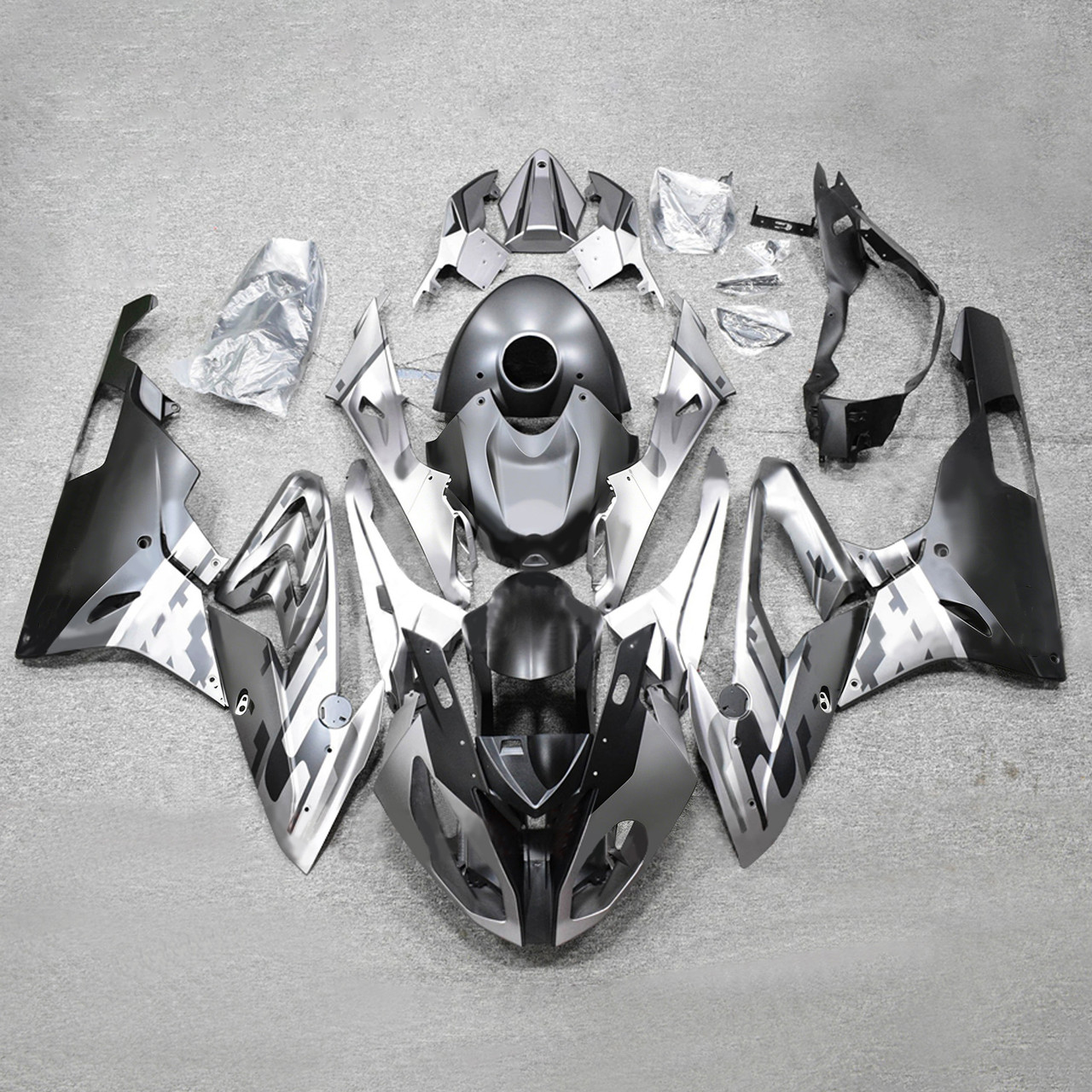 2015-2016 BMW S1000RR Silver Black Fairing Kit