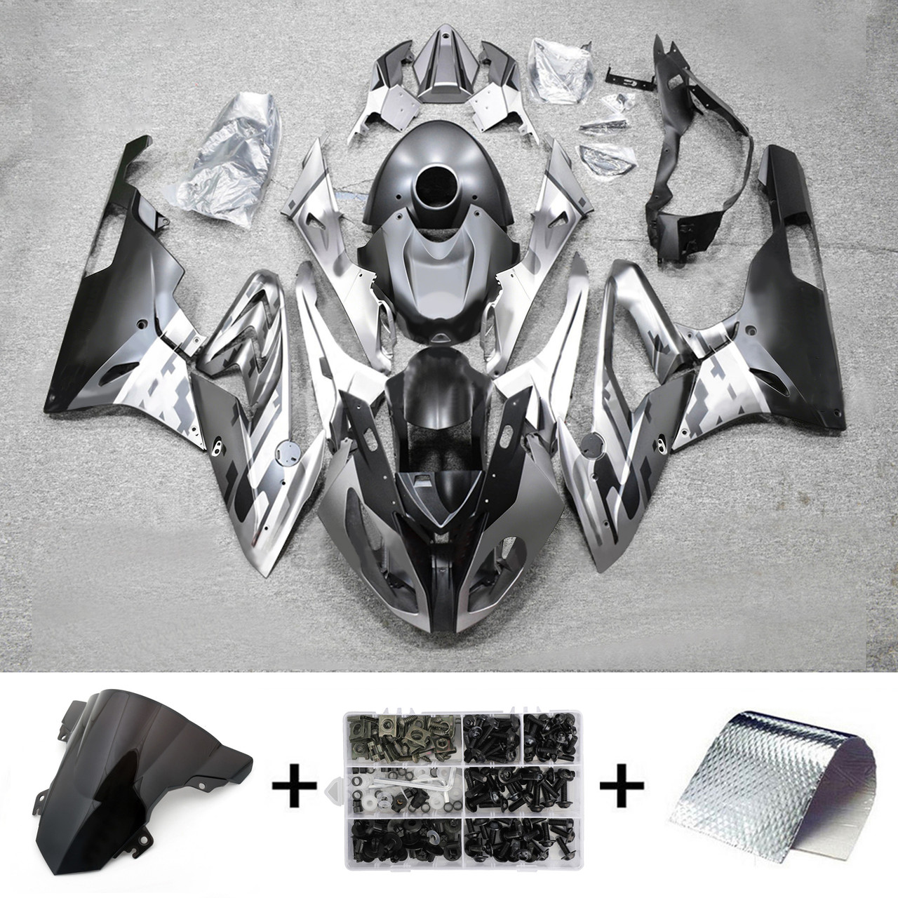 2015-2016 BMW S1000RR Silver Black Fairing Kit