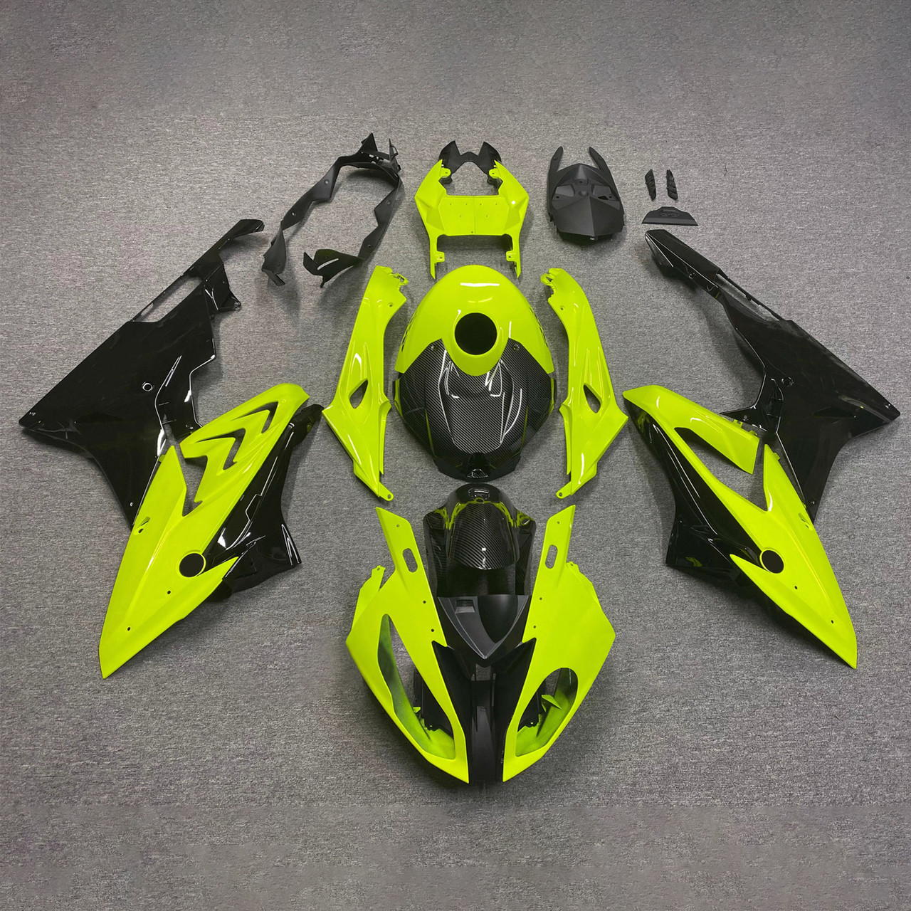 2017-2018 BMW S1000RR Carbon Fiber Patterns Lemon Green Fairing Kit