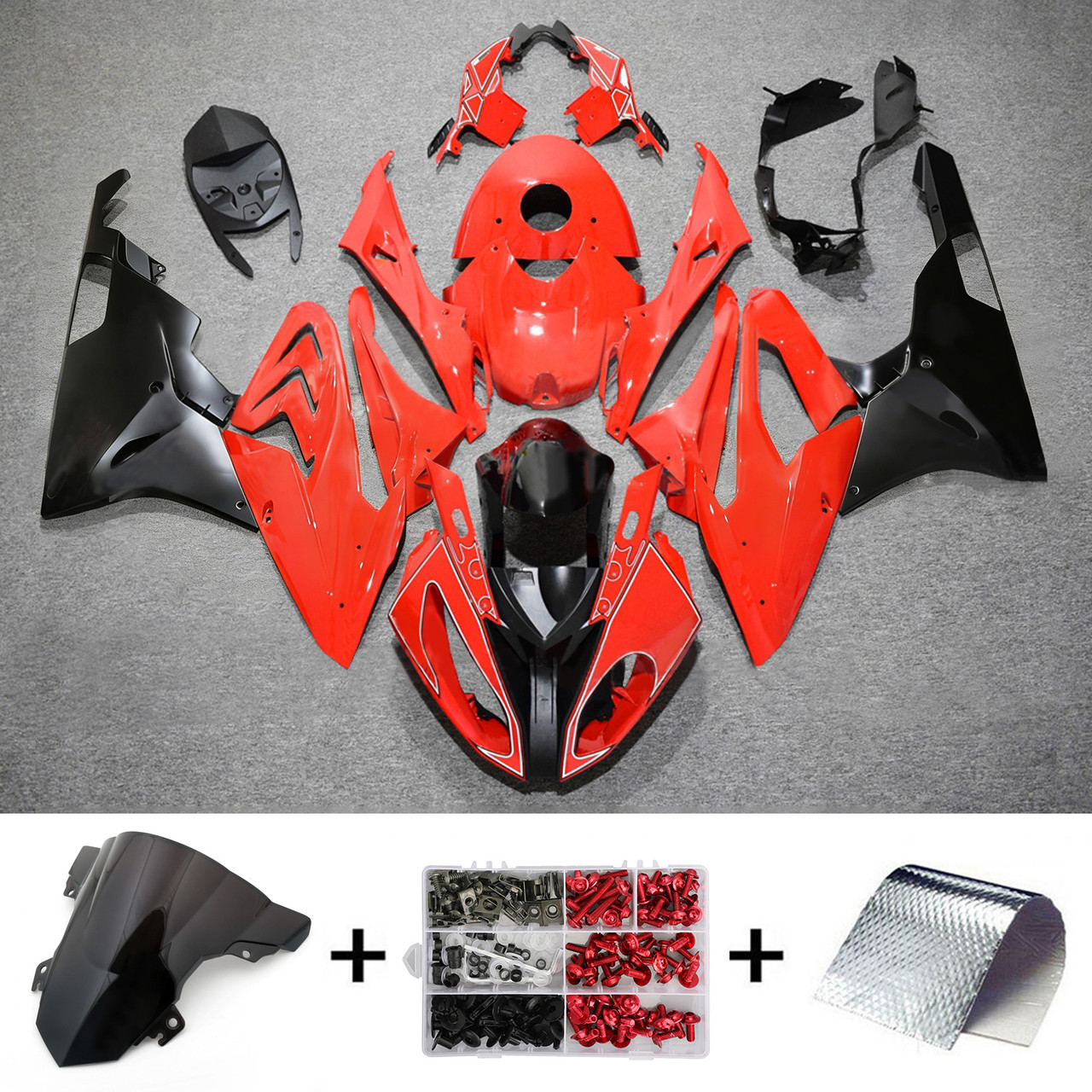 2017-2018 BMW S1000RR Glossy Red Black Fairing Kit
