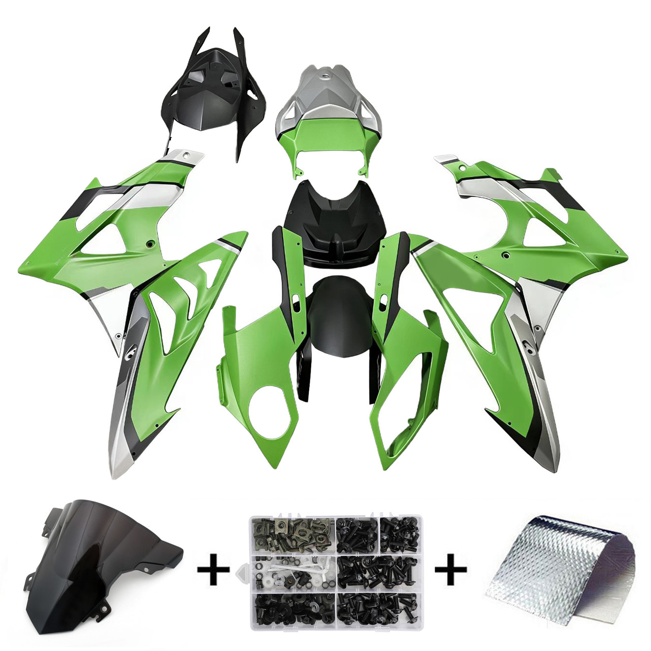 2017-2018 BMW S1000RR Black Green Fairing Kit8
