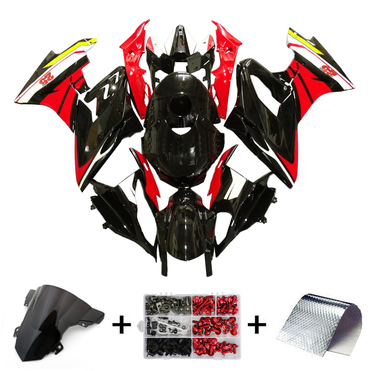 2017-2018 BMW S1000RR Glossy Red Black Yellow Fairing Kit