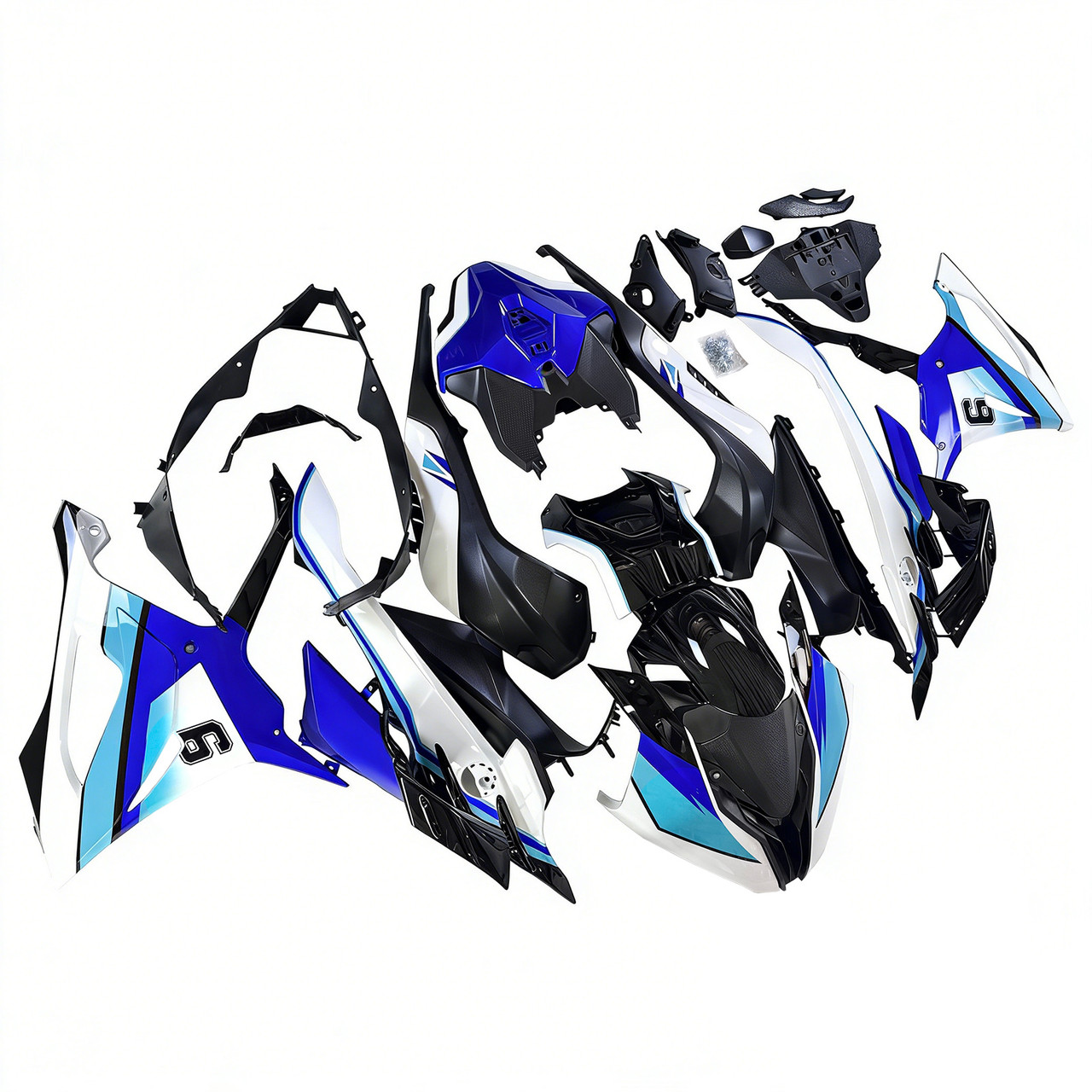 2023-2024 BMW S1000RR Glossy Black Blue White Fairing Kit