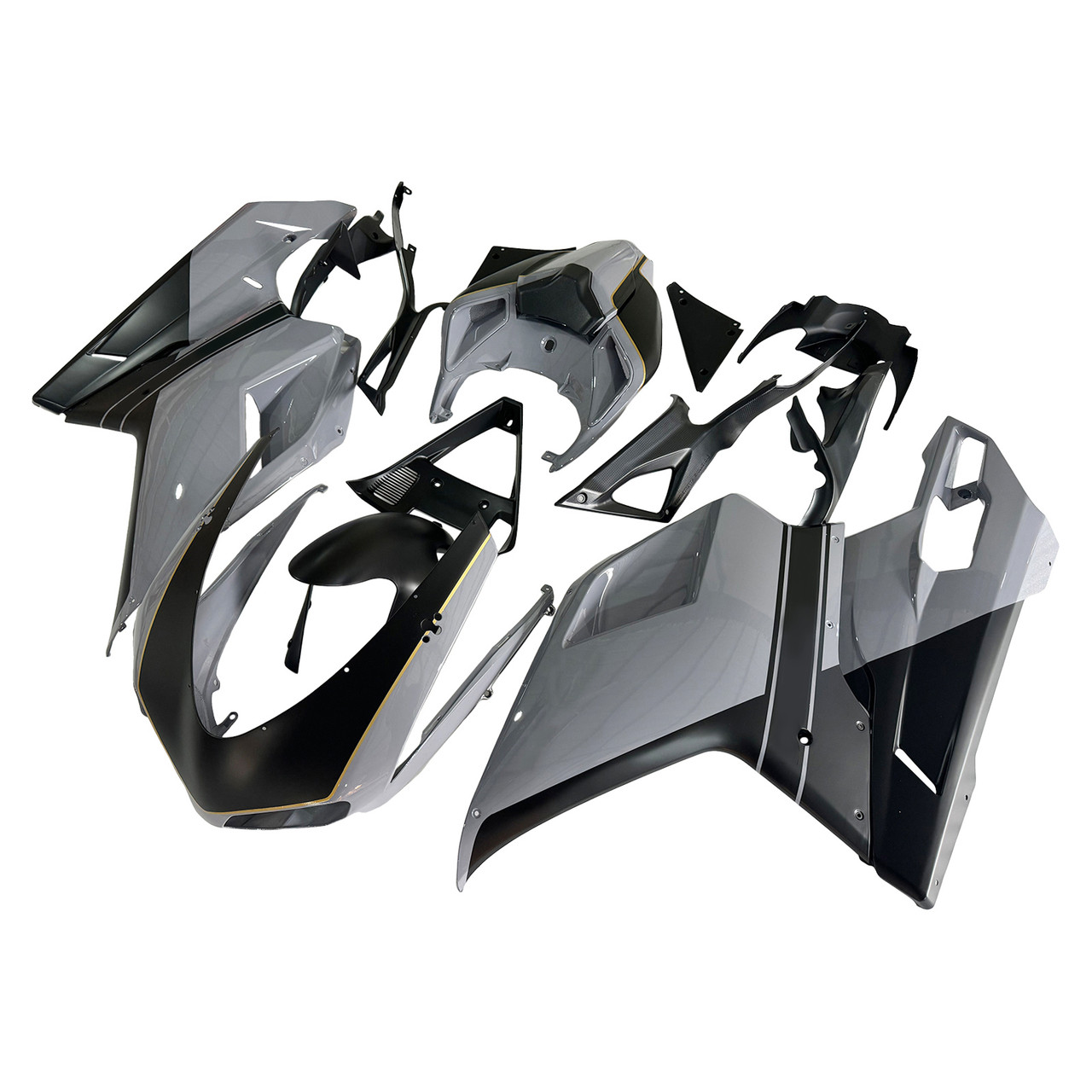 2007-2011 Ducati 1098/1198/848 Glossy Gray Black Fairing Kit