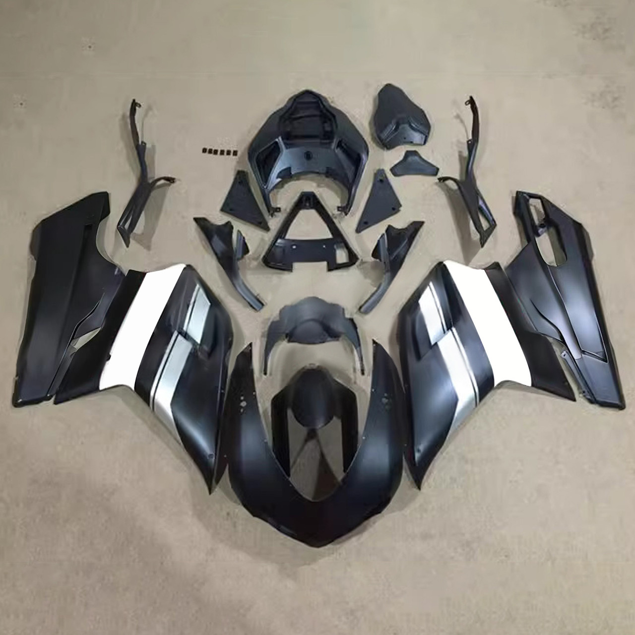 2007-2011 Ducati 1098/1198/848 Matte Black White Fairing Kit