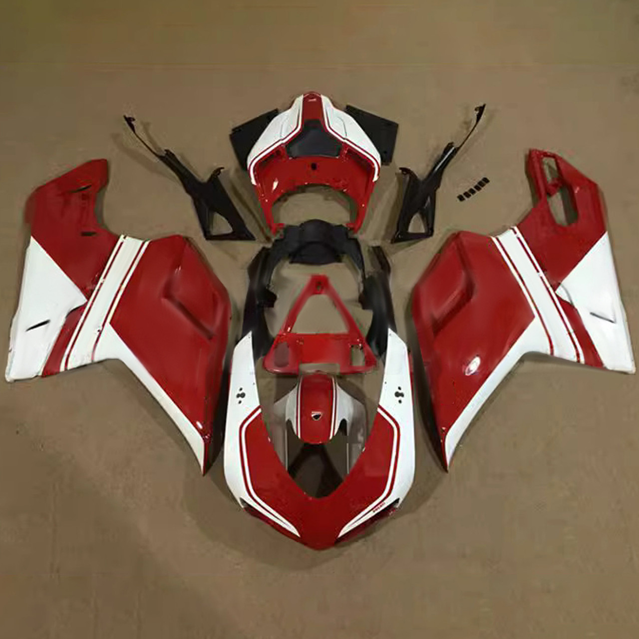 2007-2011 Ducati 1098/1198/848 Glossy Red White Fairing Kit