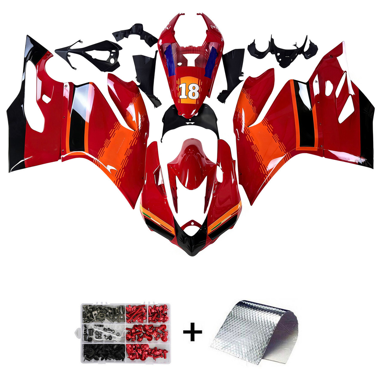 2012-2015 Ducati 1199/899 Red Orange Fairing Kit