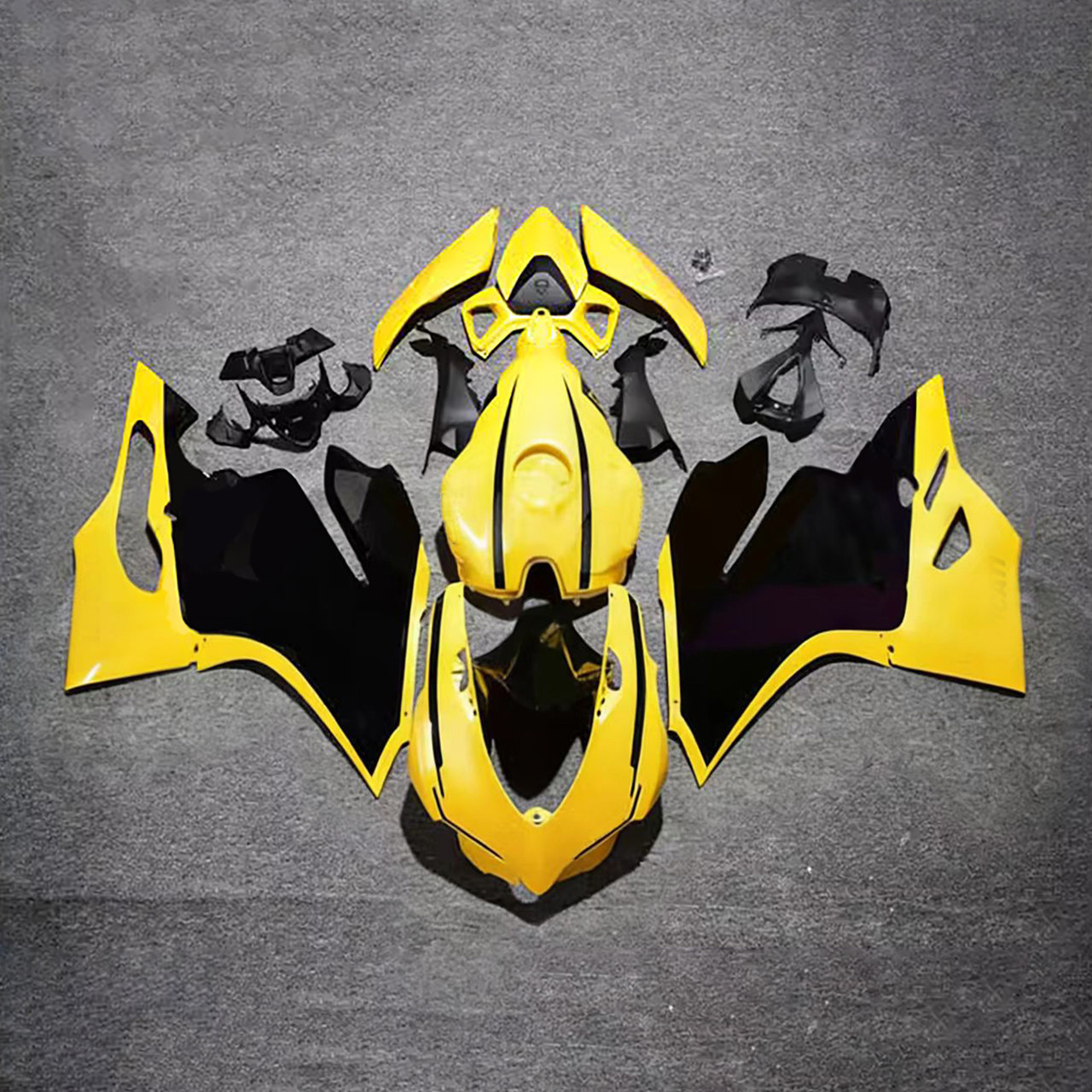 2012-2015 Ducati 1199/899 Glossy Black Yellow Fairing Kit