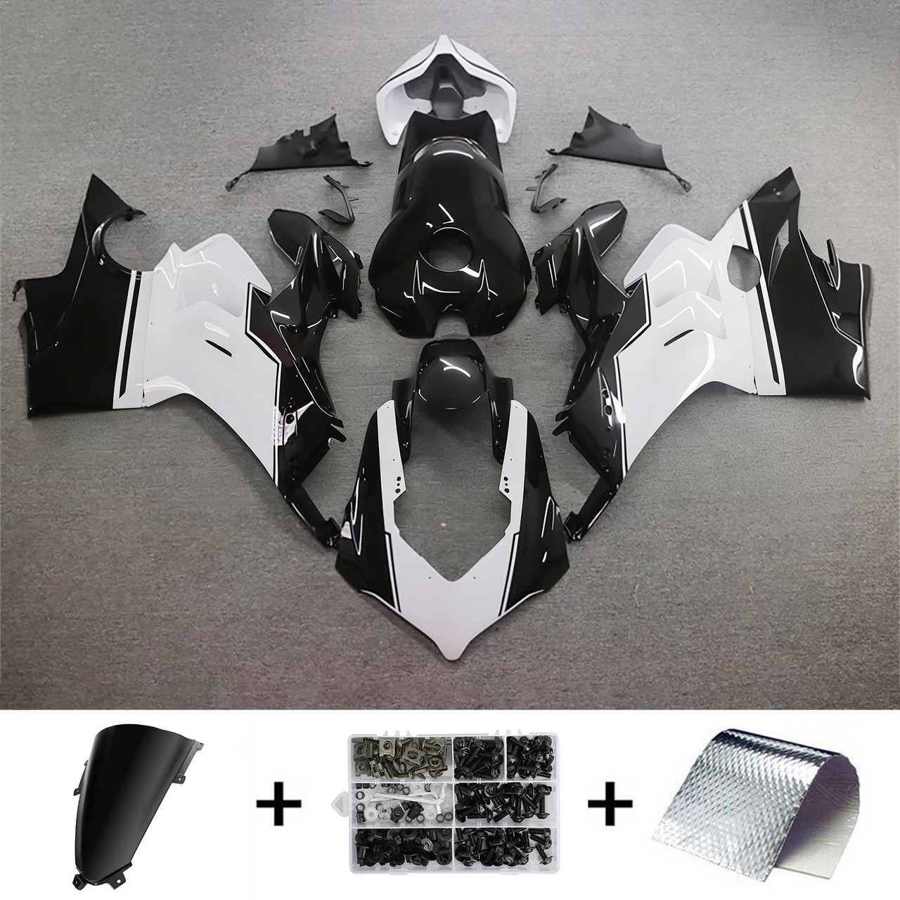 Ducati 20-21 V4/V4S & 21-22 V4SP & 19-22 V4R Glossy Black White Fairing Kit