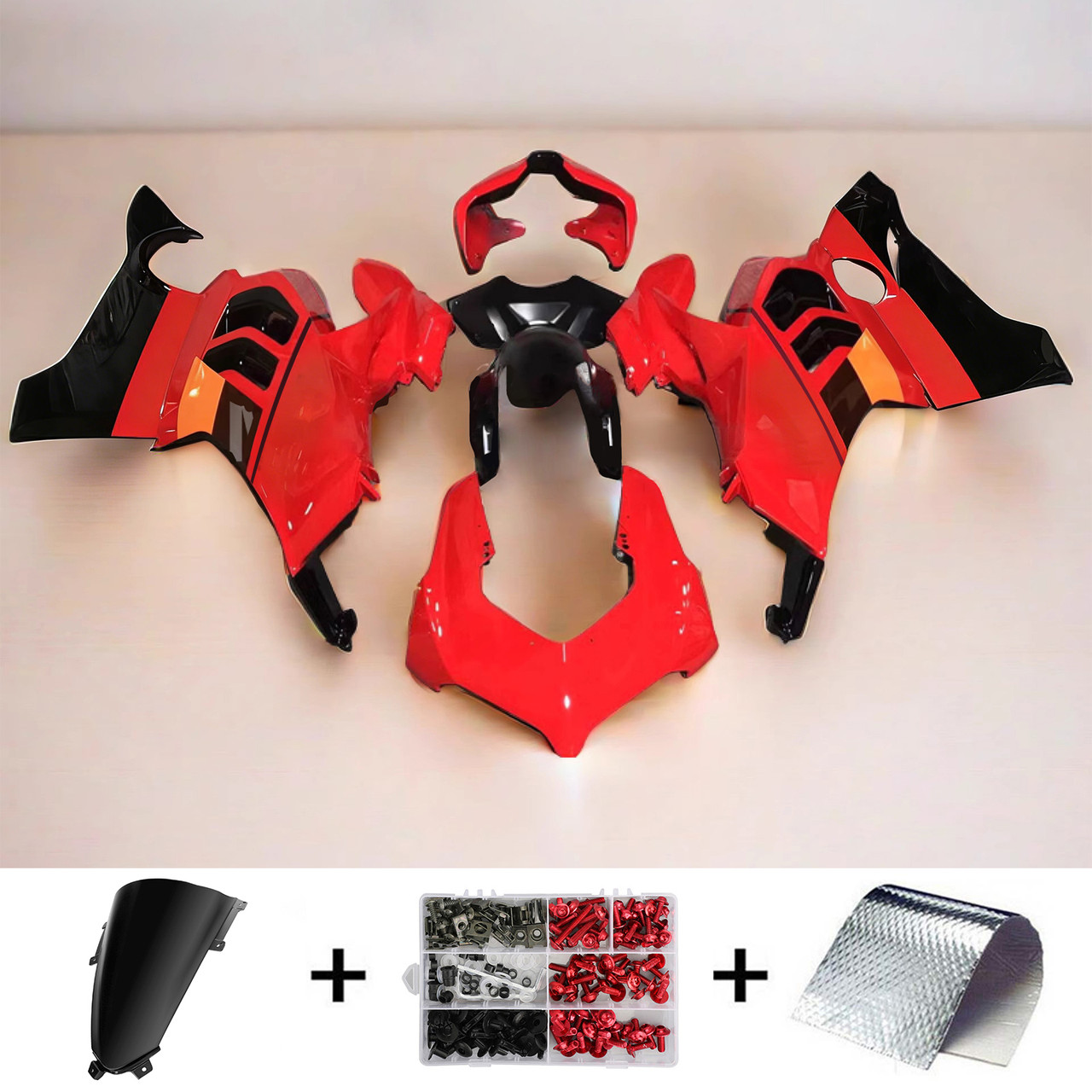Ducati 20-21 V4/V4S & 21-22 V4SP & 19-22 V4R Red Black Fairing Kit