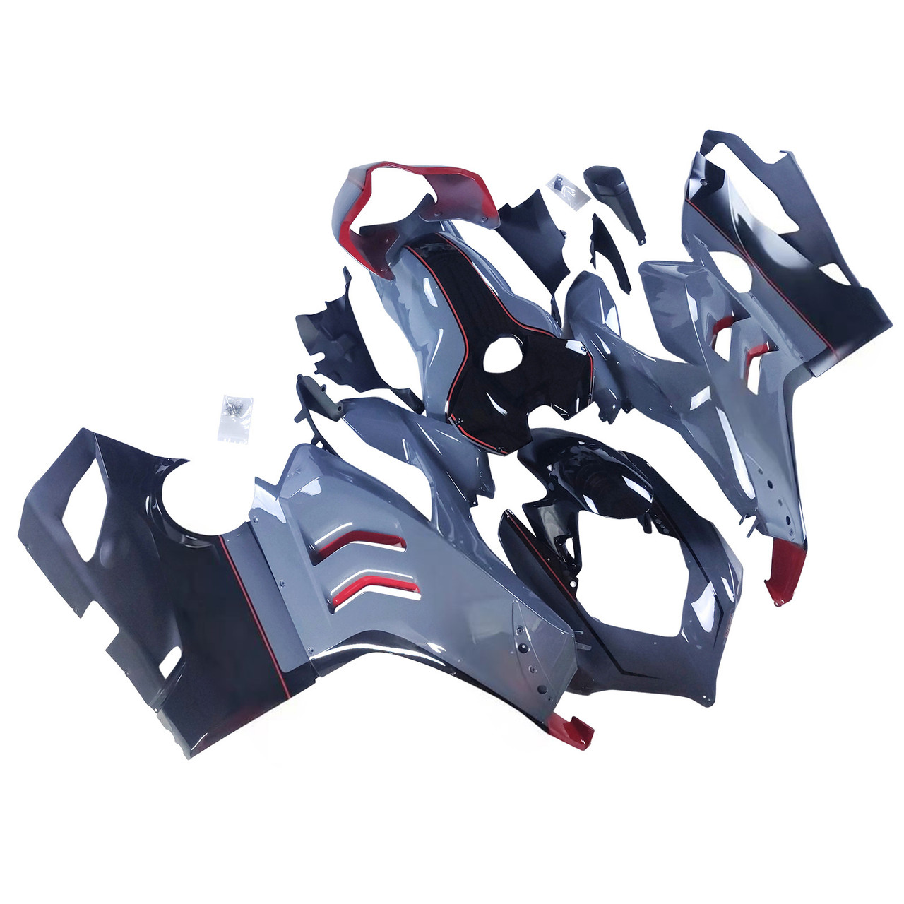 Ducati 20-21 V4/V4S & 21-22 V4SP & 19-22 V4R Glossy Gray Black Fairing Kit