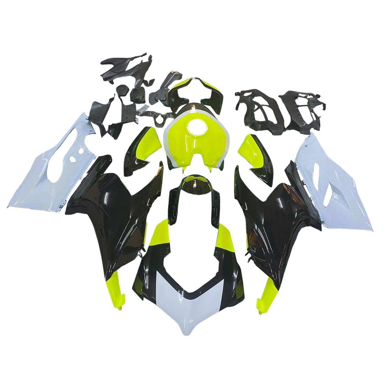 2020-2024 Ducati V2 Glossy Black Gray Green Fairing Kit