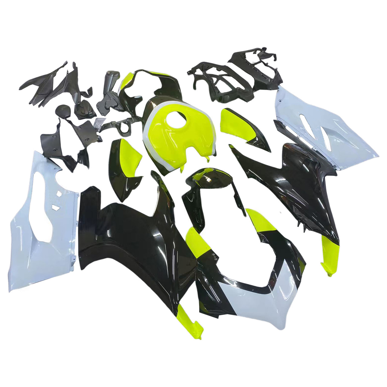 2020-2024 Ducati V2 Glossy Black Gray Green Fairing Kit